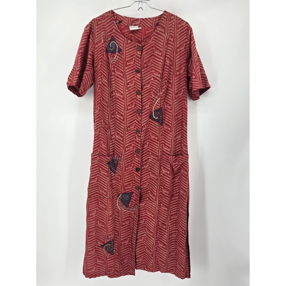 MarketPlace‎ Dignity Not Charity Cotton Dress Womens M Hand Made India Patchwork